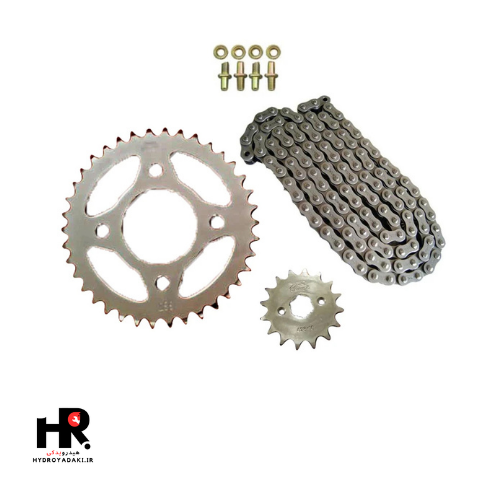 ست دنده زنجیر موتورسیکلت راپیدو کد GA01 مناسب برای هوندا 125cc مجموعه 4 عددی ست دنده زنجیر 428H راپیدو (16*38 با زنجیر 102 دان) - تصویر 1